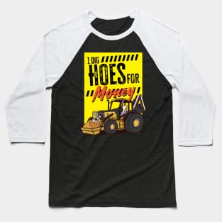 Funny Excavator and Construction Worker Heavy Equipment Baseball T-Shirt